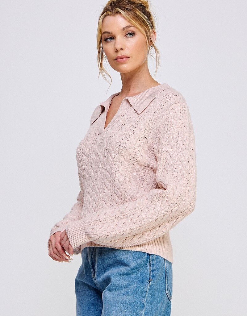 509 Broadway Soft Cable Knit Pullover Sweater