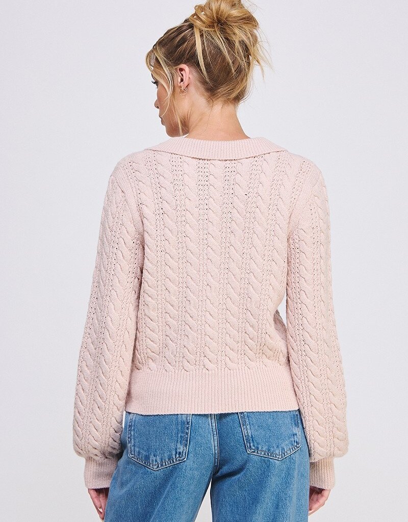 509 Broadway Soft Cable Knit Pullover Sweater
