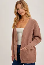 Bluivy Button Down Ribbed Knit Sweater Cardi