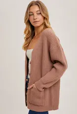 Bluivy Button Down Ribbed Knit Sweater Cardi