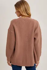 509 Broadway Button Down Ribbed Knit Sweater Cardi