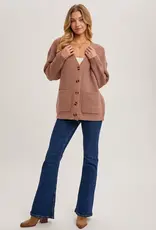 509 Broadway Button Down Ribbed Knit Sweater Cardi