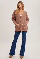 509 Broadway Button Down Ribbed Knit Sweater Cardi