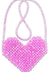 509 Broadway Shimmering Beaded Crossbody Heart Bag