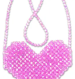 509 Broadway Shimmering Beaded Crossbody Heart Bag