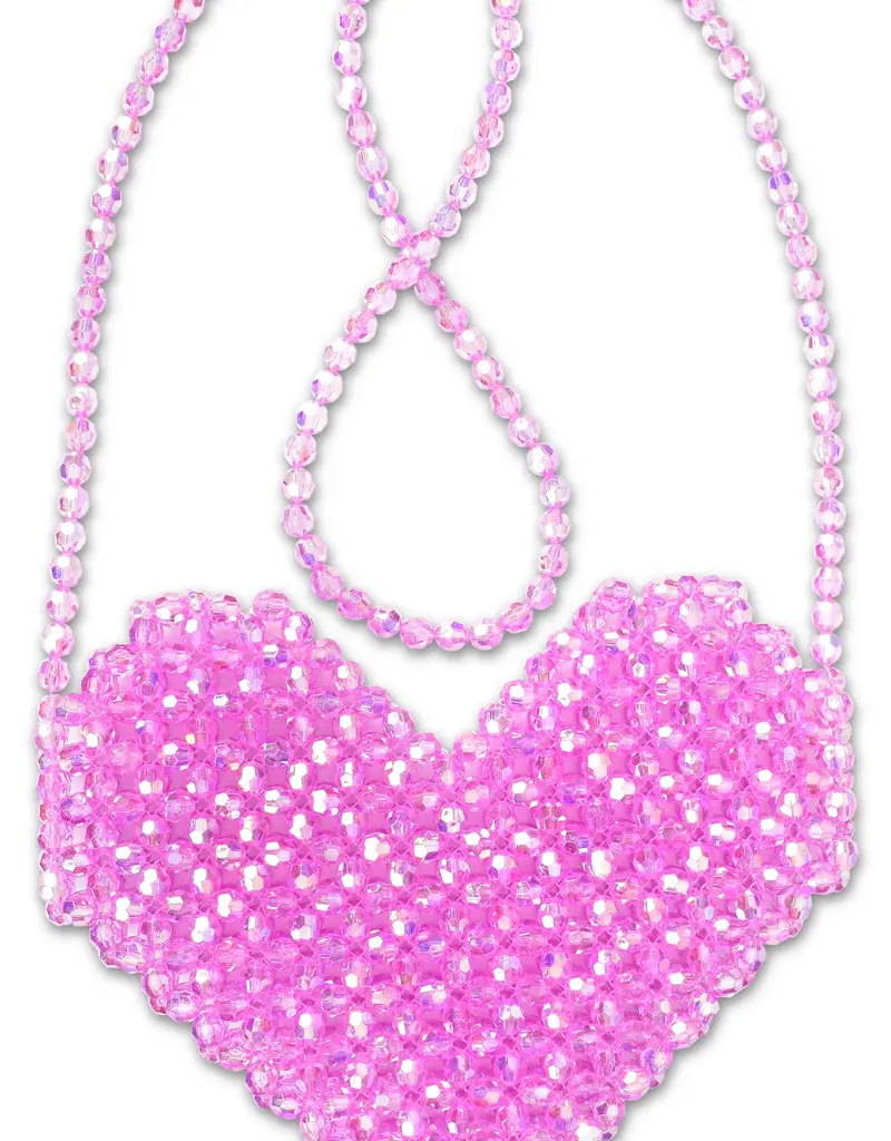 509 Broadway Shimmering Beaded Crossbody Heart Bag