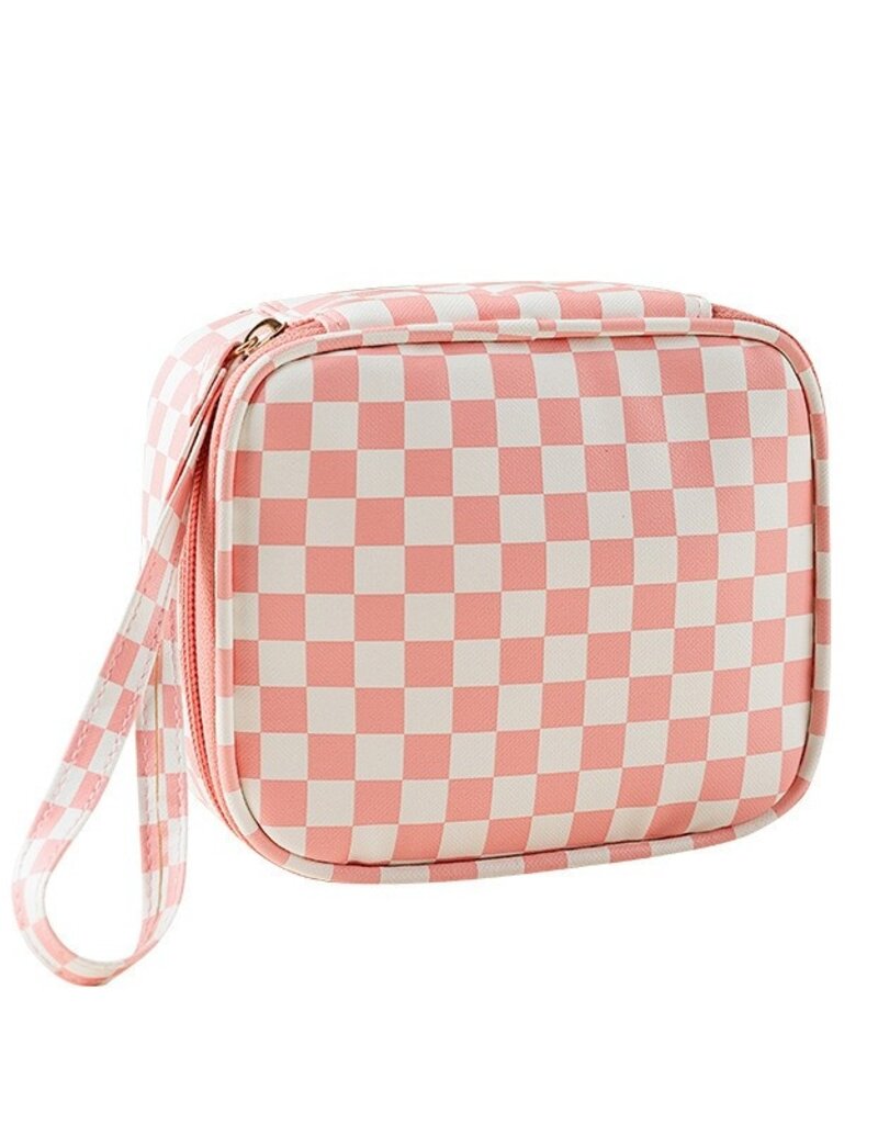 509 Broadway Travel Checker Makeup Pouch