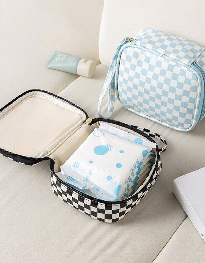 509 Broadway Travel Checker Makeup Pouch