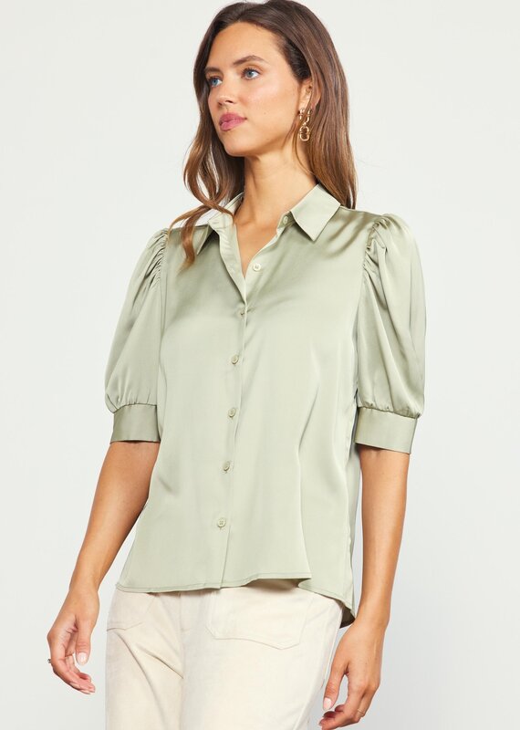 509 Broadway Shirred Sleeve Blouse
