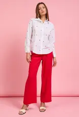 509 Broadway Poplin Heart Embroidered Shirt