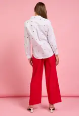 509 Broadway Poplin Heart Embroidered Shirt