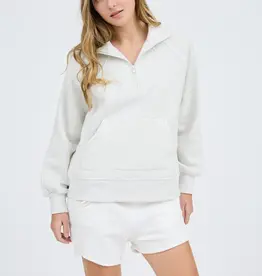 509 Broadway Half Zip Long Sleeve Knit Top