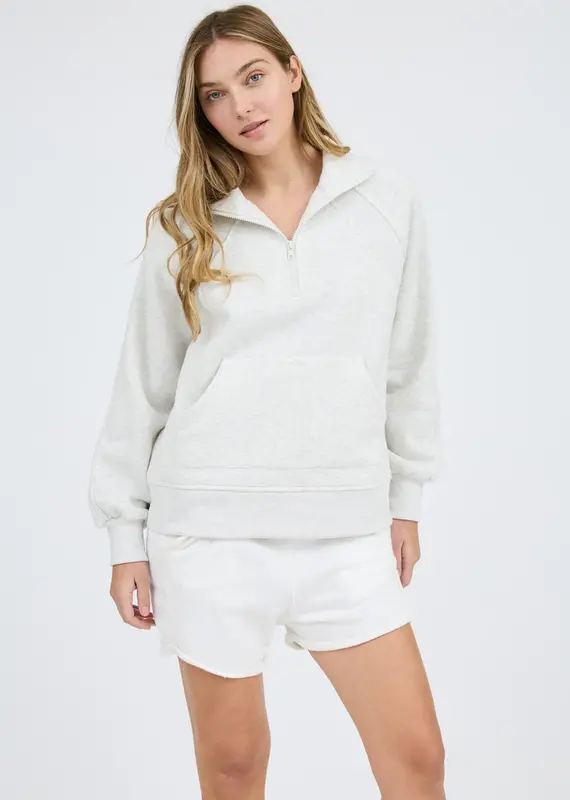509 Broadway Half Zip Long Sleeve Knit Top