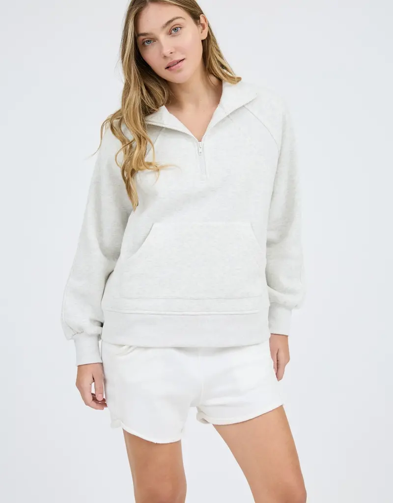 509 Broadway Half Zip Long Sleeve Knit Top