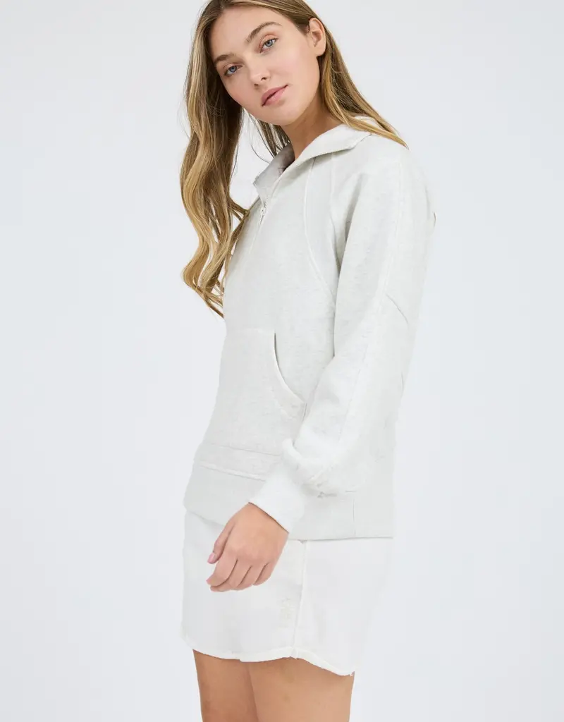 509 Broadway Half Zip Long Sleeve Knit Top