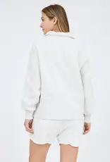 509 Broadway Half Zip Long Sleeve Knit Top