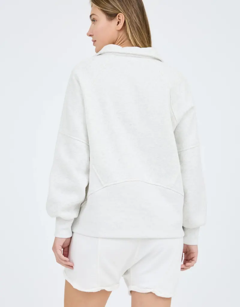 509 Broadway Half Zip Long Sleeve Knit Top