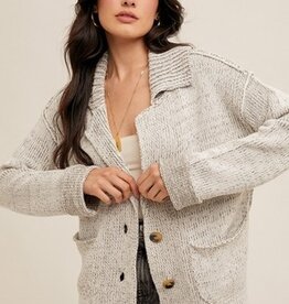 509 Broadway Reverse Seam Detail Sweater Cardigan
