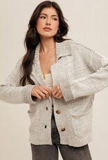 509 Broadway Reverse Seam Detail Sweater Cardigan