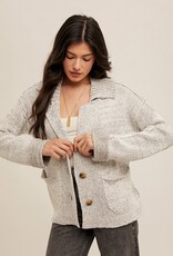 509 Broadway Reverse Seam Detail Sweater Cardigan