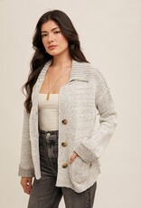 509 Broadway Reverse Seam Detail Sweater Cardigan
