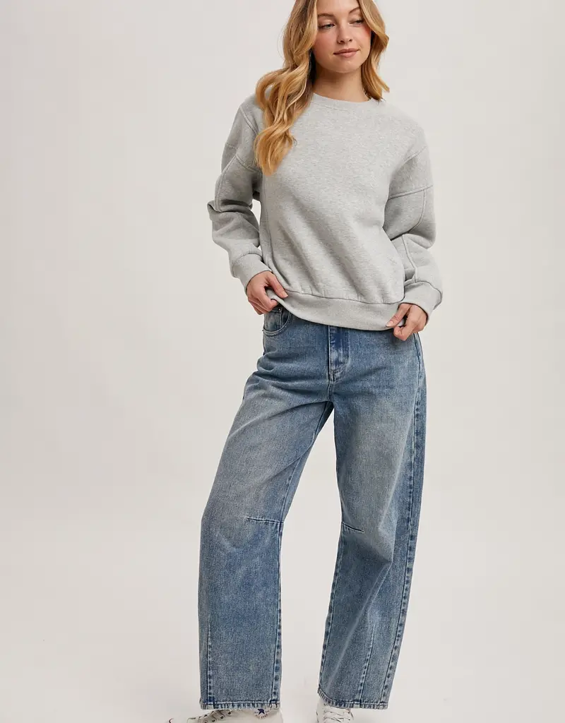 509 Broadway Crew Neck Oversized Sweatshirt