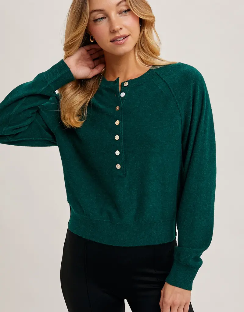 509 Broadway Half Button Knit Sweater