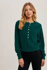 509 Broadway Half Button Knit Sweater