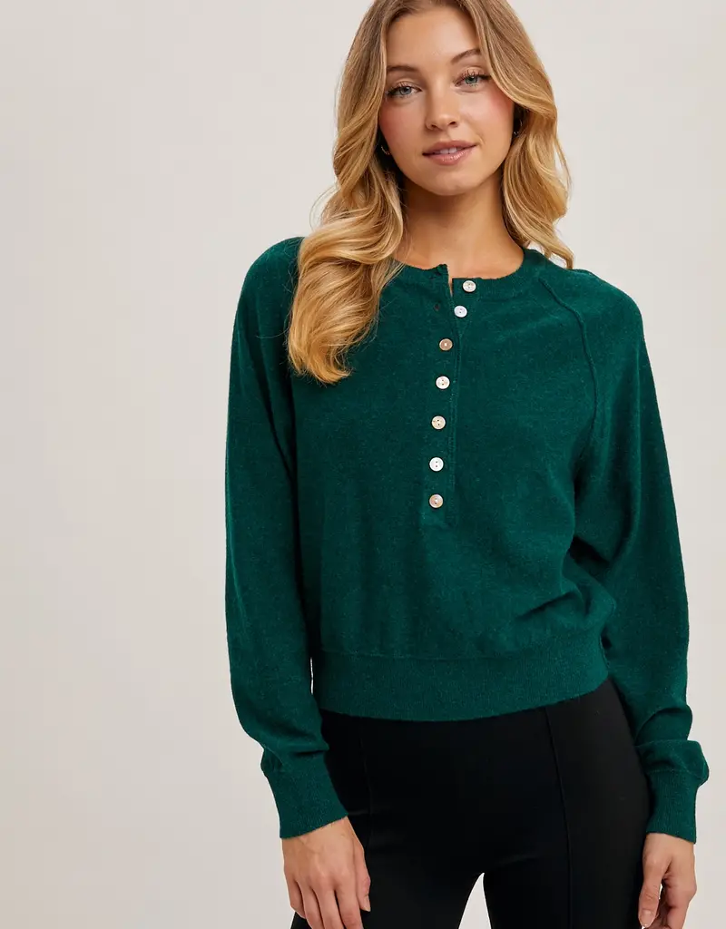 509 Broadway Half Button Knit Sweater