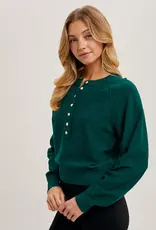 509 Broadway Half Button Knit Sweater