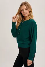 509 Broadway Half Button Knit Sweater