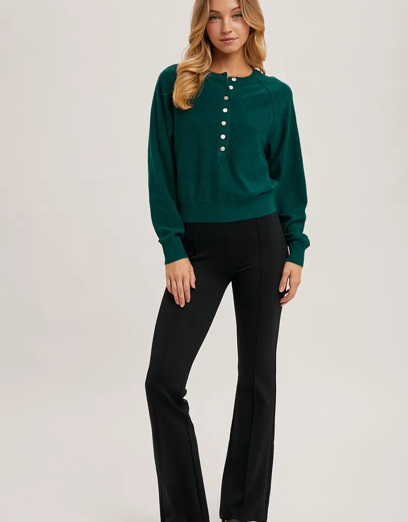 509 Broadway Half Button Knit Sweater