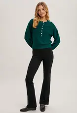 509 Broadway Half Button Knit Sweater