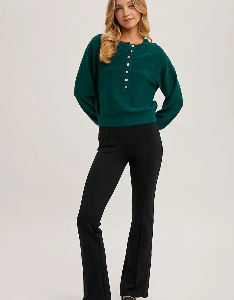 509 Broadway Half Button Knit Sweater