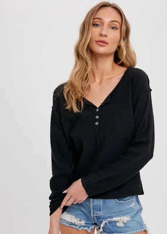 509 Broadway Sweater Henley Top