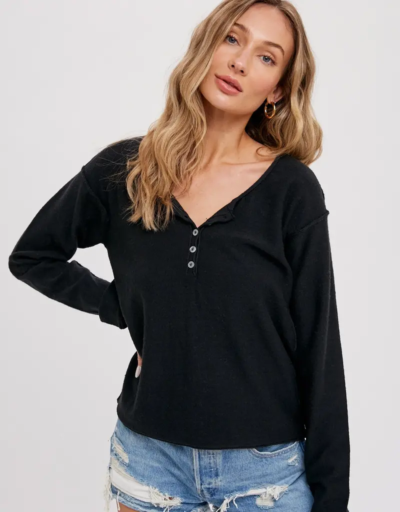 509 Broadway Sweater Henley Top