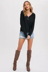 509 Broadway Sweater Henley Top