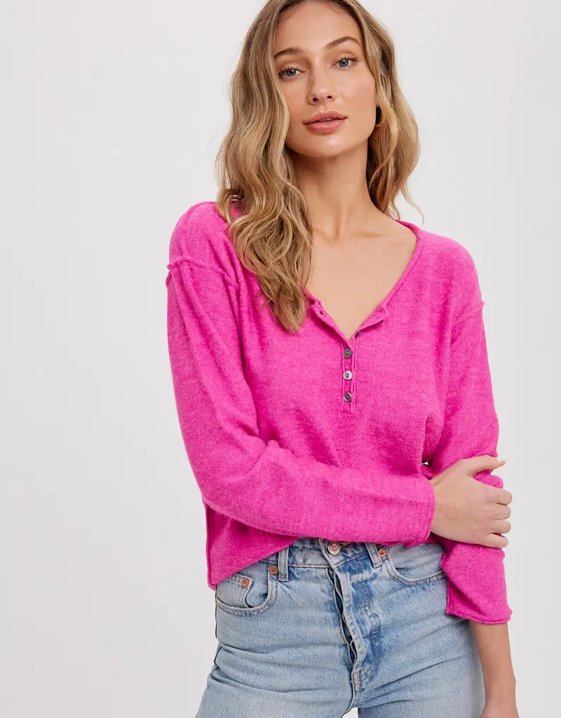 509 Broadway Sweater Henley Top