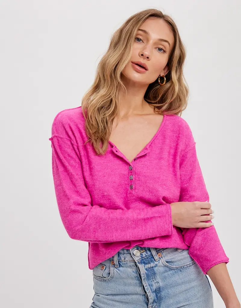 509 Broadway Sweater Henley Top