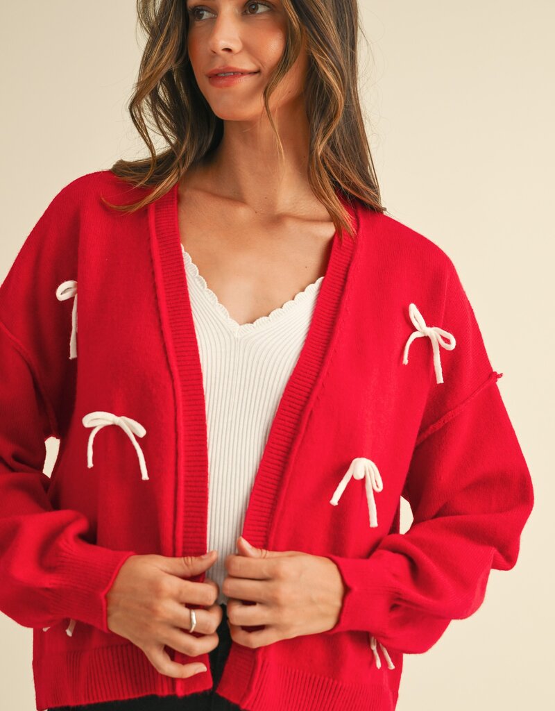 509 Broadway Bow Detail Open Sweater