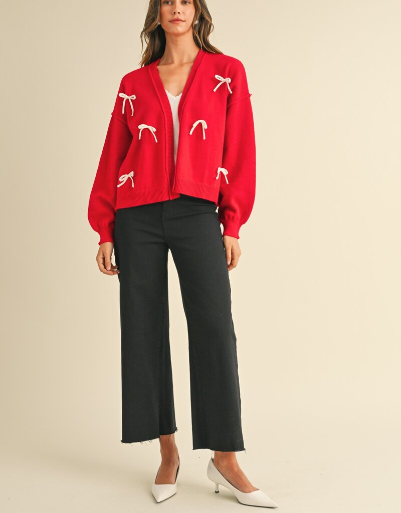 509 Broadway Bow Detail Open Sweater