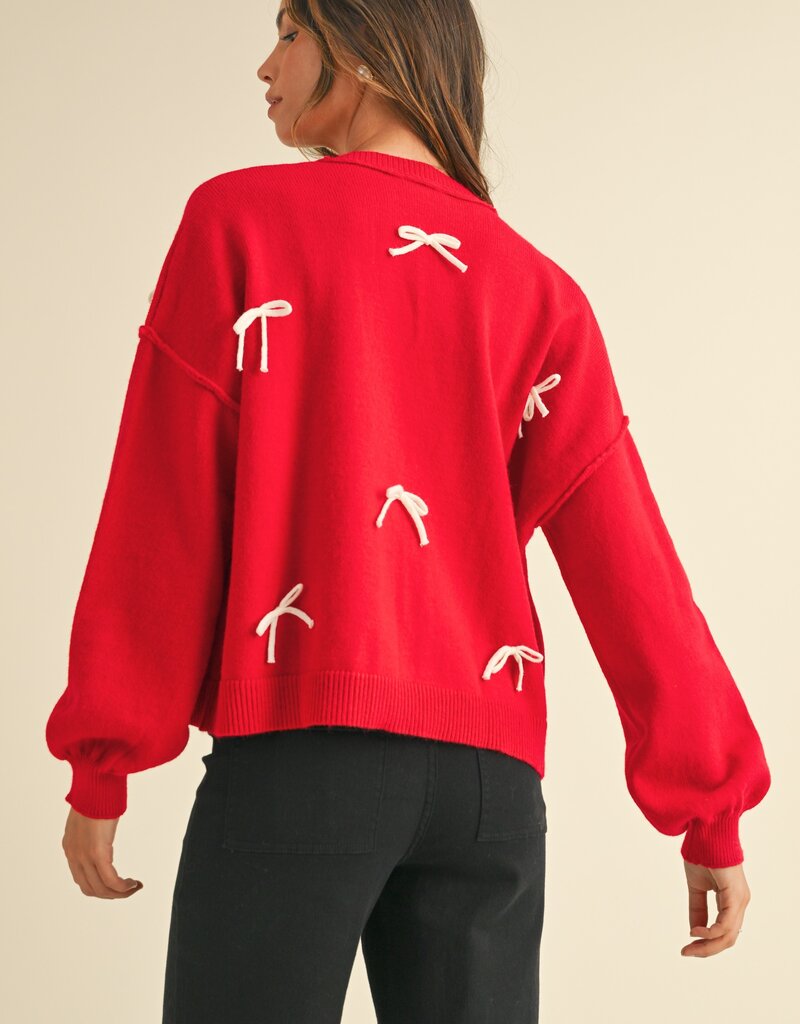 509 Broadway Bow Detail Open Sweater
