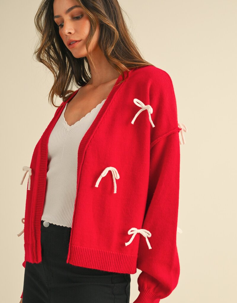 509 Broadway Bow Detail Open Sweater
