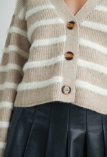 509 Broadway Striped L/S Button Down Cardigan