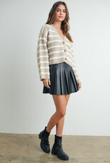 509 Broadway Striped L/S Button Down Cardigan