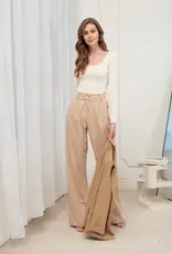 509 Broadway Scallop Trim Long Sleeve Sweater Top