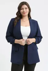 509 Broadway Plus Ruched Sleeve Blazer