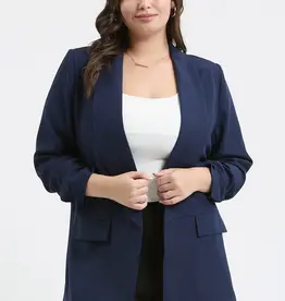 509 Broadway Plus Ruched Sleeve Blazer