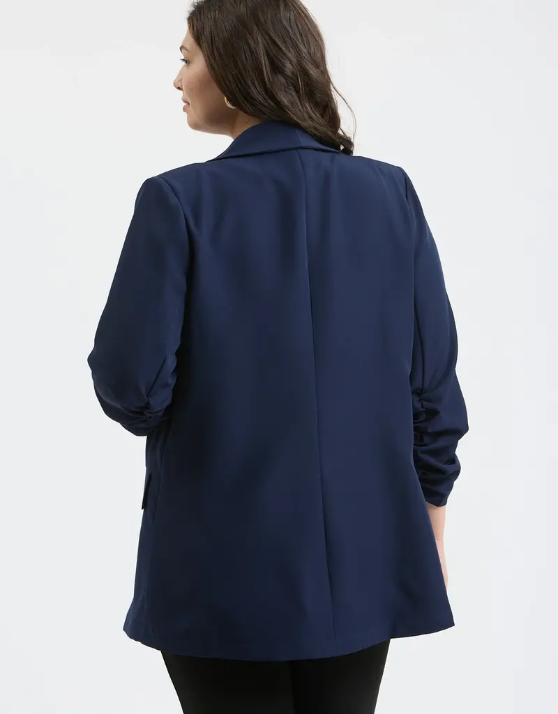 509 Broadway Plus Ruched Sleeve Blazer