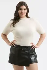 509 Broadway Plus Short Sleeve Mock Neck Sweater